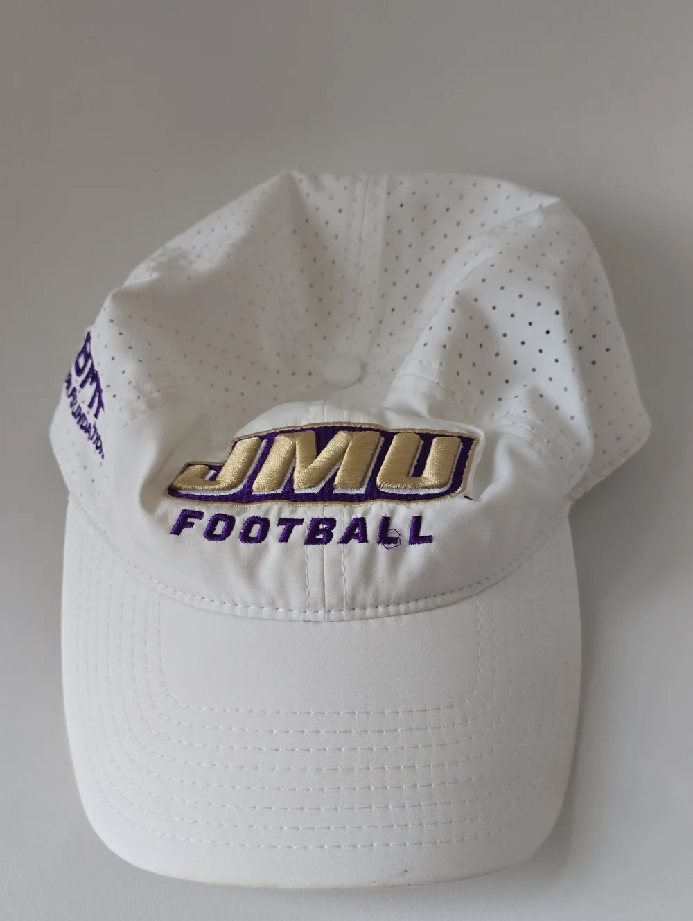 James Madison JMU Football Embroidered Cap with Purple and Gold Logo